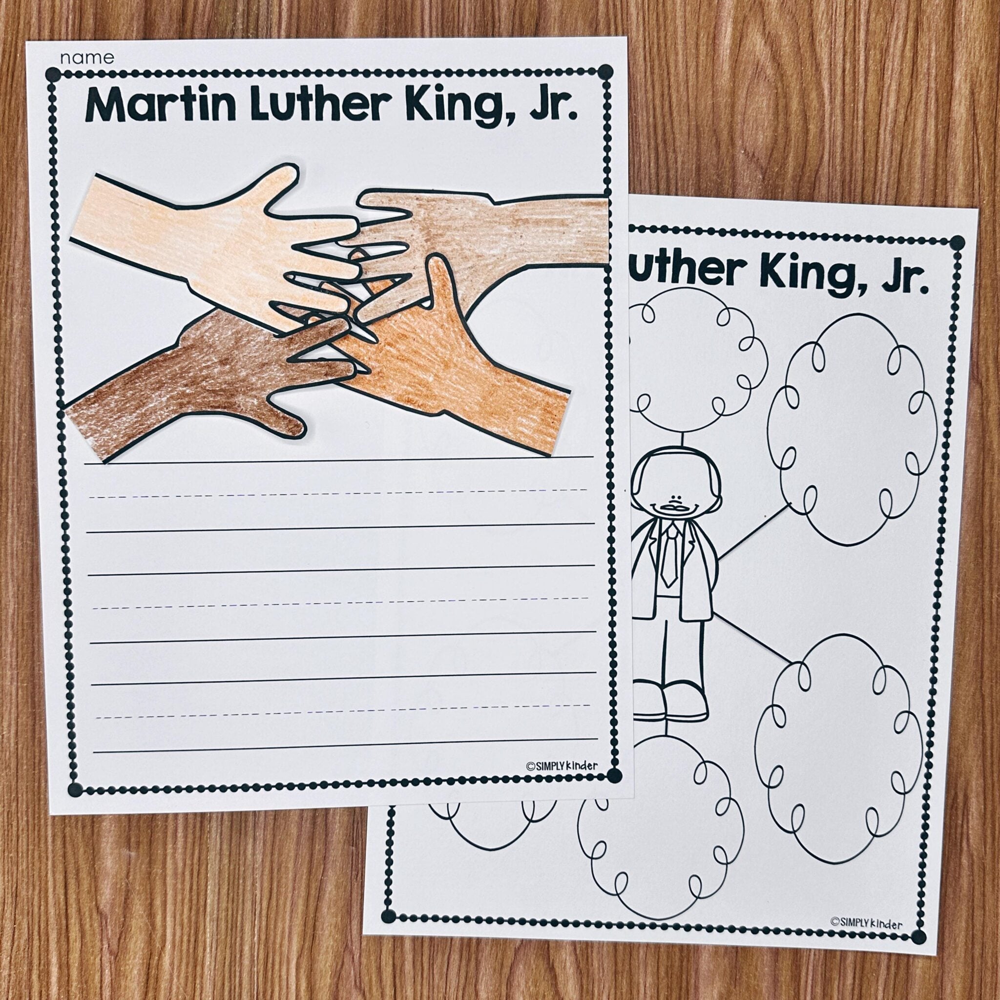 Martin Luther King Jr. Cut and Glue Writing - Simply Kinder + Printable ...