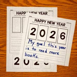 New Year Number Ordering Activity