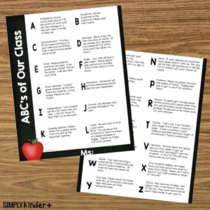 Back to School Free Editable and Printable ABCs of your Classroom - Meet the teacher