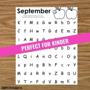 Free September Letter Recognition and Fluency Practice