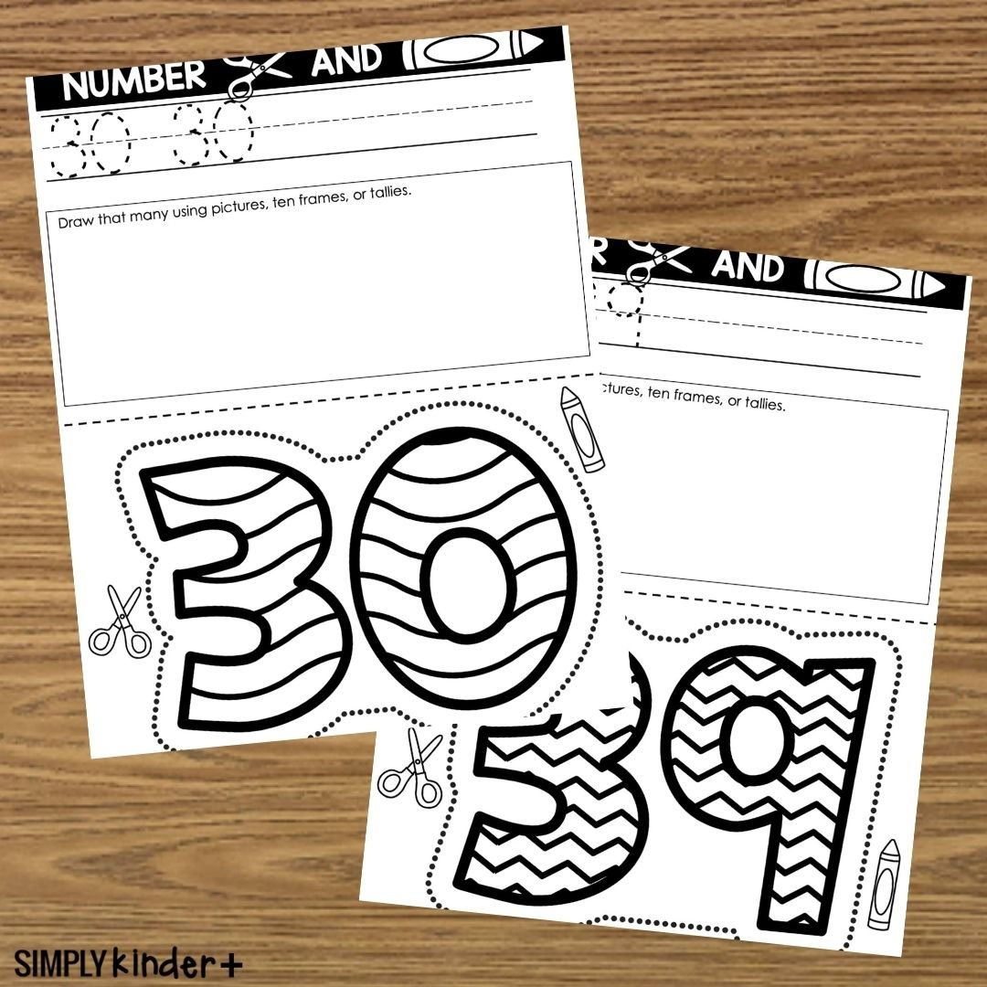 Number 30-39 Cut and Paste - Simply Kinder Plus