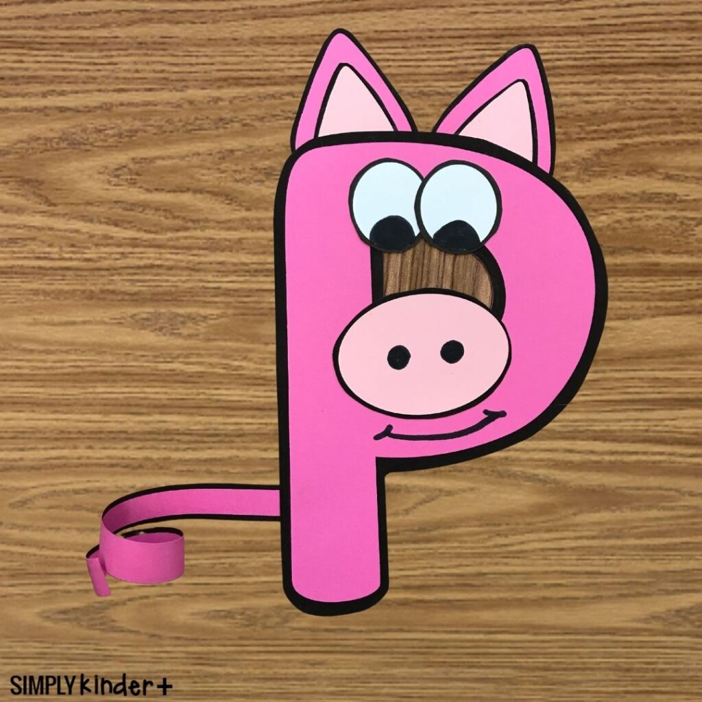 Uppercase Letter P Alphabet Craft Pig - Simply Kinder Plus