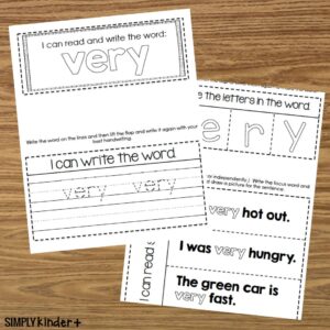 Very Sight Word Interactive Notebook - Fry - Simply Kinder Plus