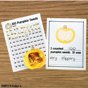 100 Pumpkin Seed Counting Activity Fall Math