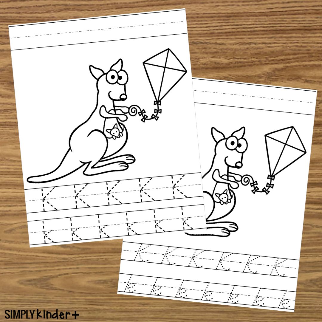 Letter K Write the Letter Picture Page - Simply Kinder + Printable ...