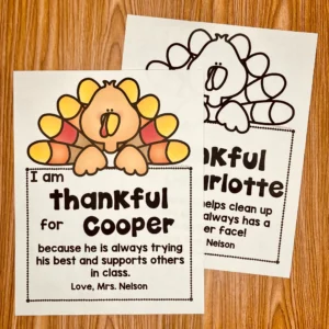 Free Editable Thankful for My Students Printable Thanksgiving and Appreciation Notes