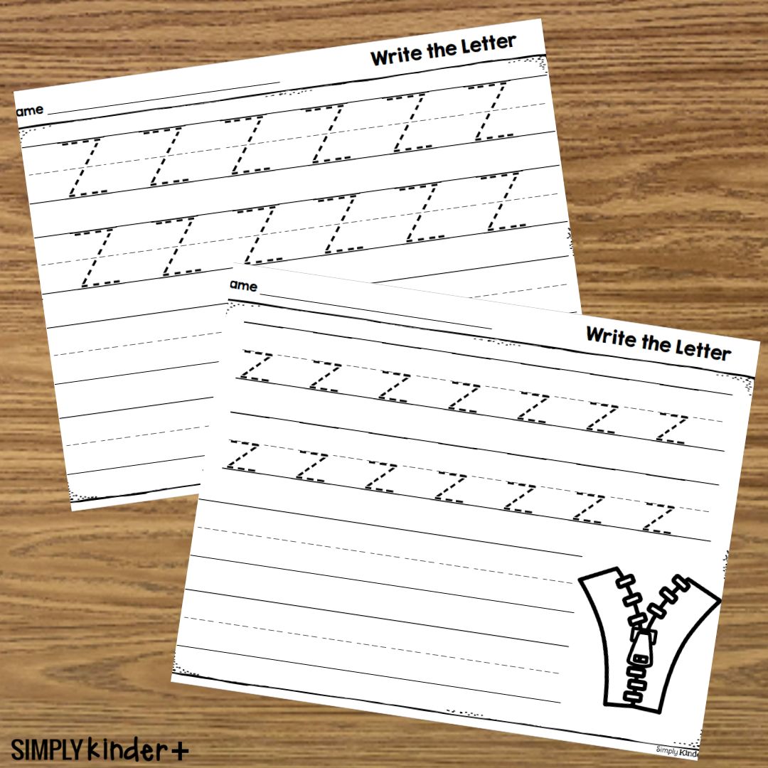 Letter Z Write the Letter Page Simply Kinder Plus