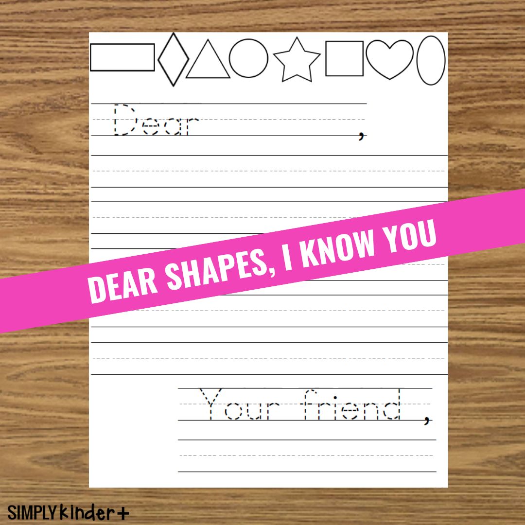 Shapes Letter Printable - Word Bank Writing Center - Simply Kinder Plus