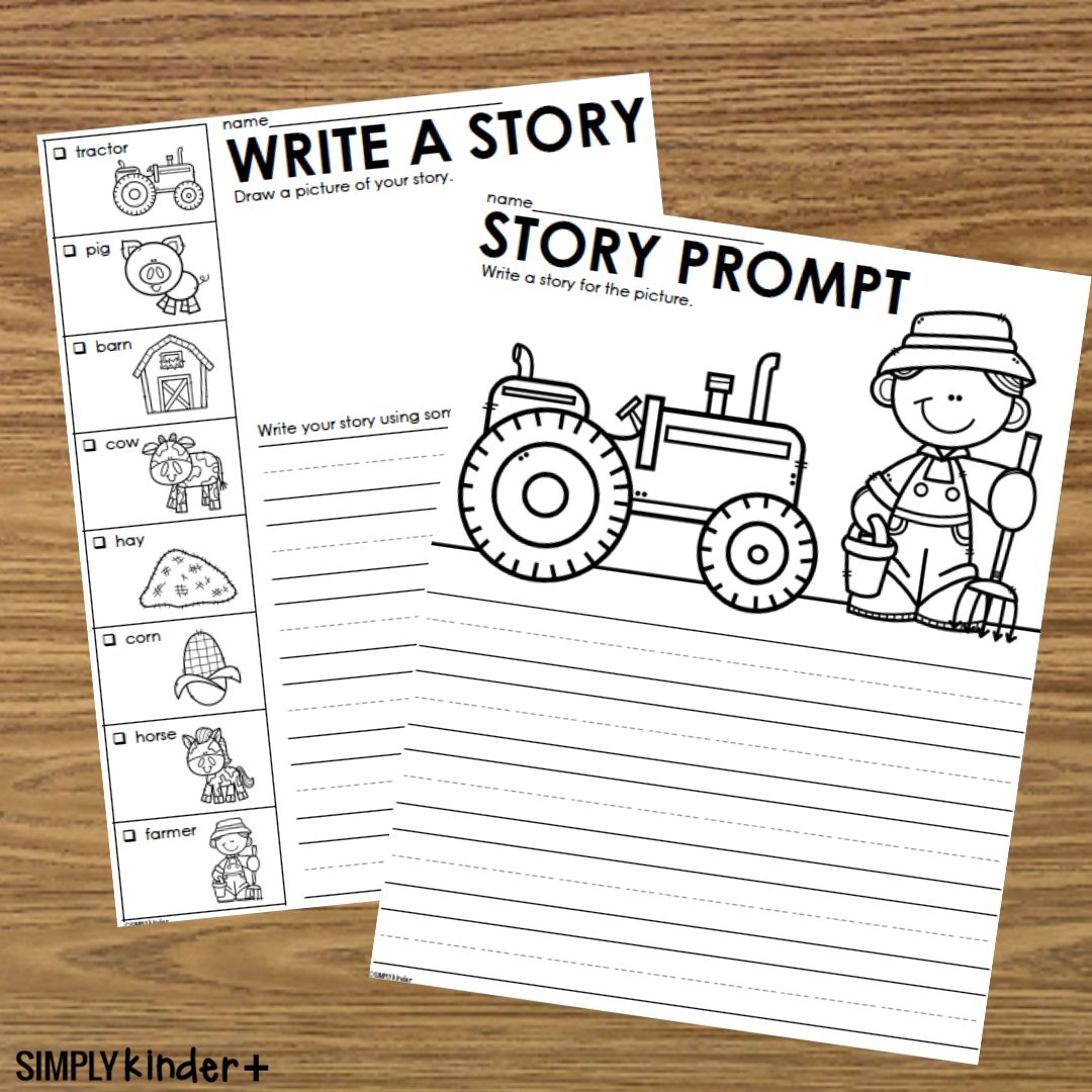 On The Farm Story Prompt Printables - Word Bank Writing Center - Simply ...