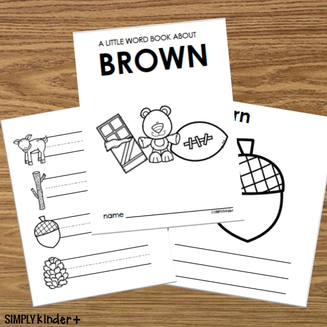 The Color Brown Foldable Books - Word Bank Writing Center - Simply ...