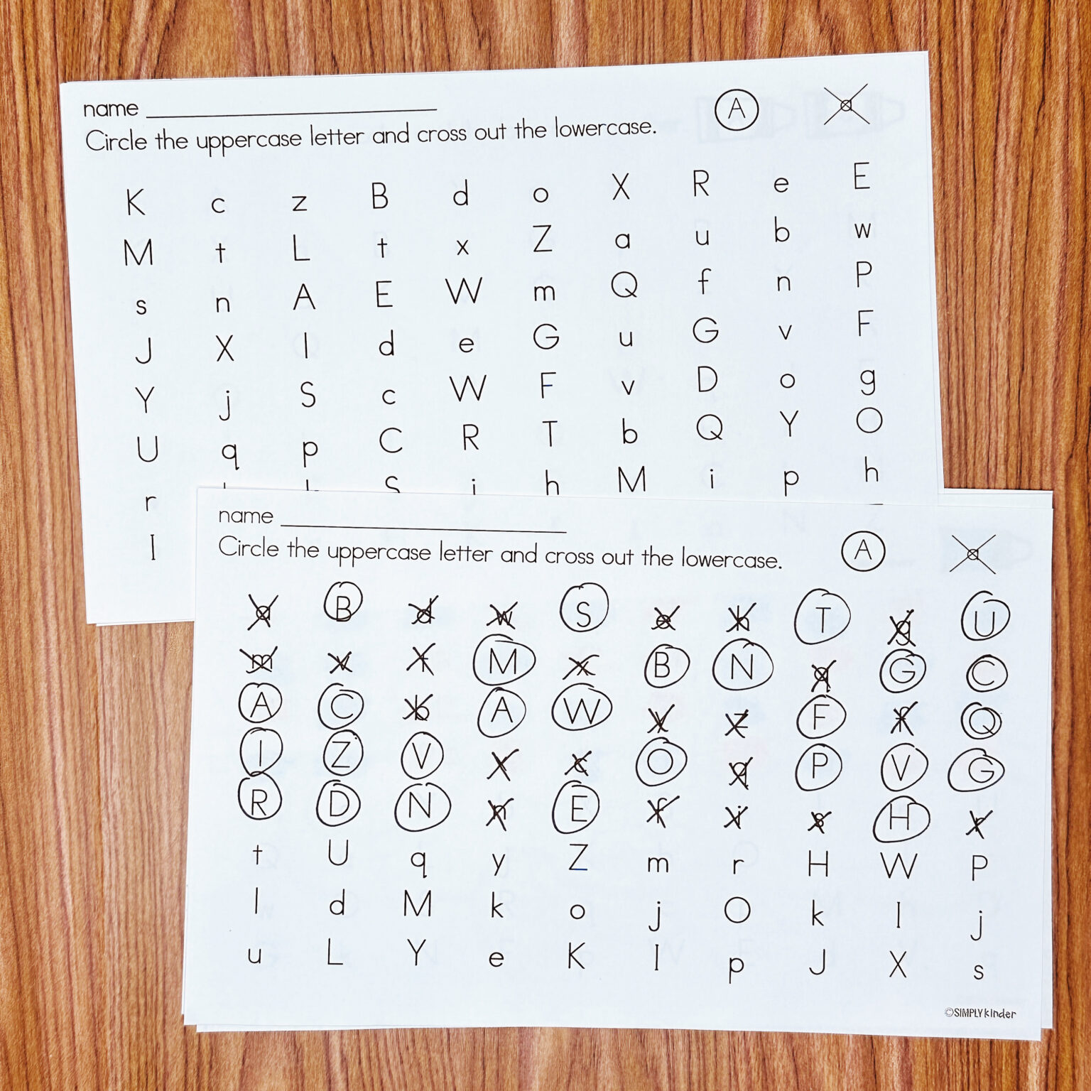 Upper and Lowercase Letters Mini Printables - Simply Kinder + Printable ...