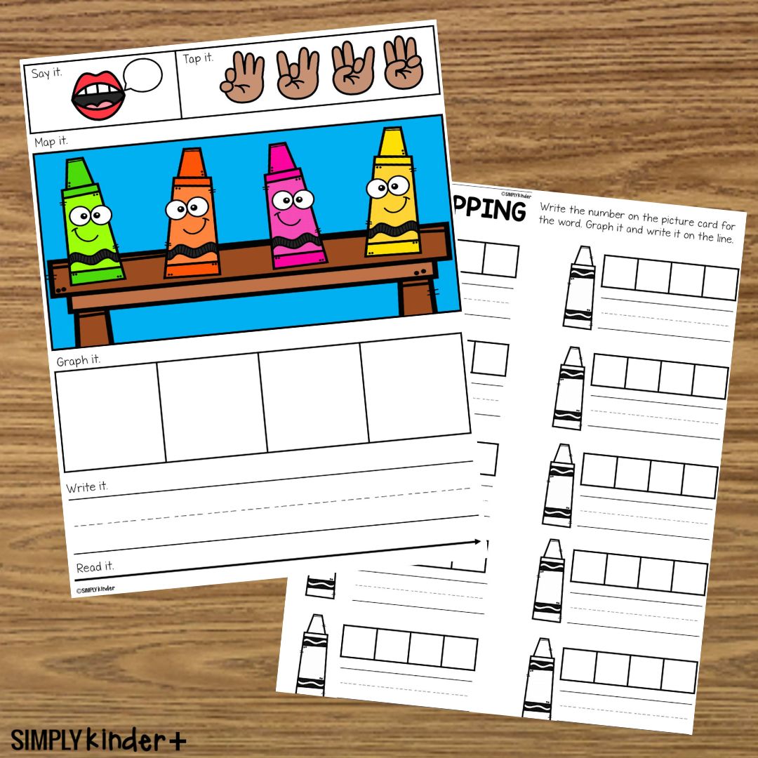 Crayons Fall Word Mapping Simply Kinder Plus