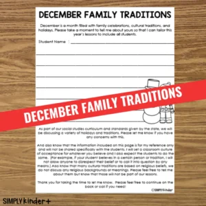 Family Traditions Flyer, December Free Family Questionnaire Flyer