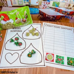 Free Holiday Math Candy Kisses Sort and Graph Activity