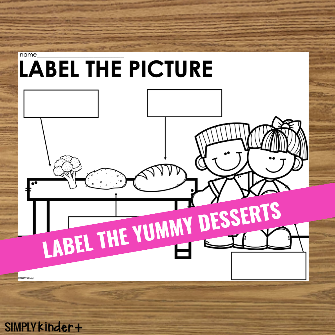 Dinner Labeling Printable - Word Bank Writing Center - Simply Kinder Plus
