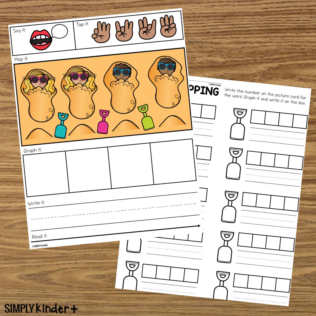 Shovels Summer Word Mapping Simply Kinder Plus