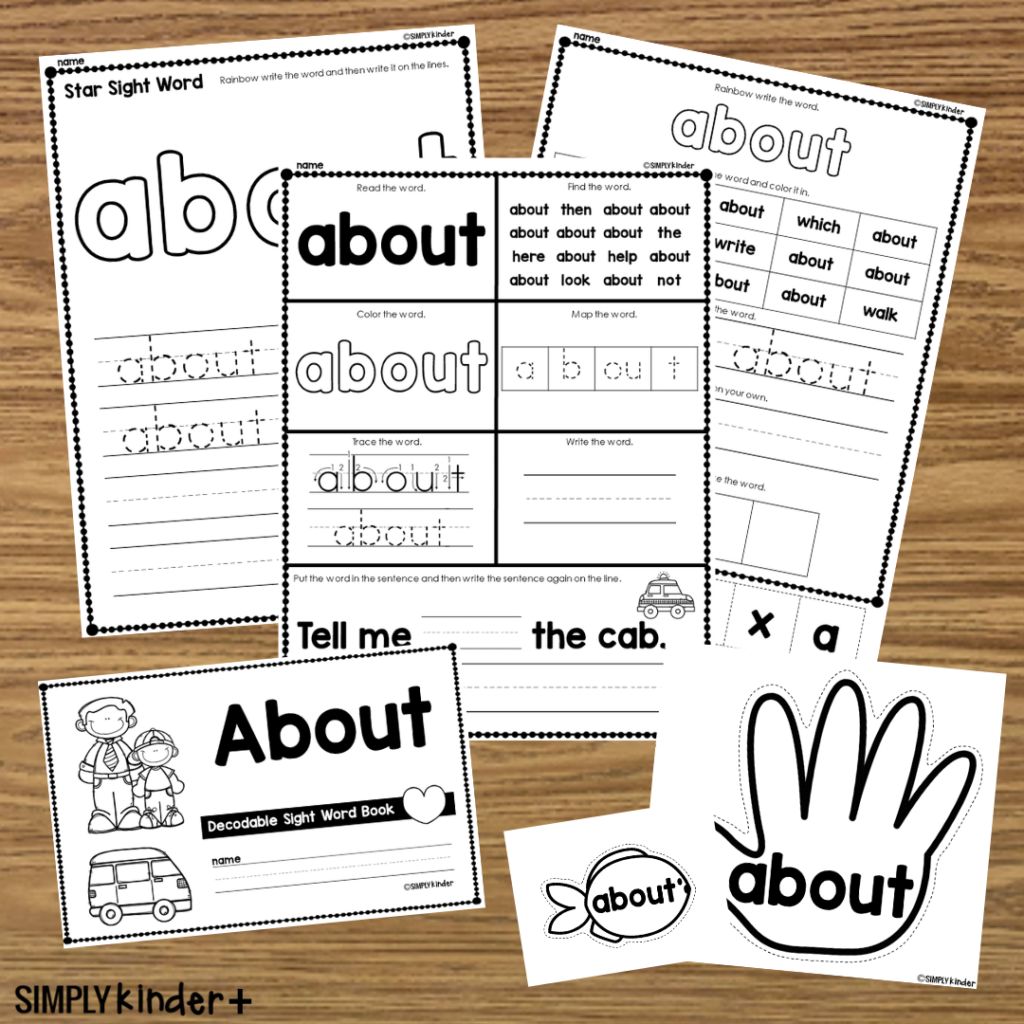 About - Sight Word Activities - Simply Kinder + Printable Membership