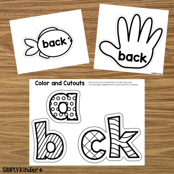 Word Back Back - Sight Word Craft Activities - Simply Kinder + Printable Membership