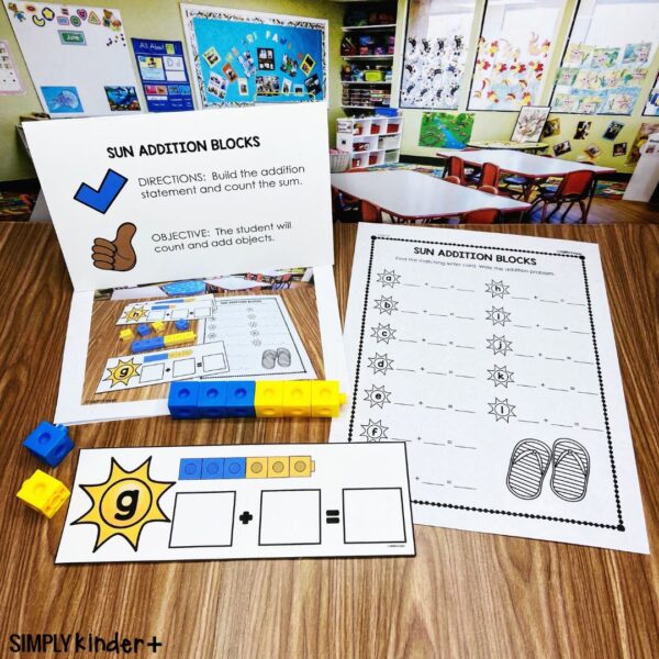 Sun Puzzles Math Sun Addition Blocks: Math Center, Fourth Quarter - Simply Kinder ...