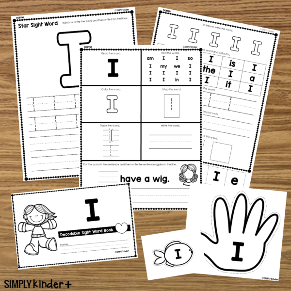 I - Sight Word Activities - Simply Kinder + Printable Membership