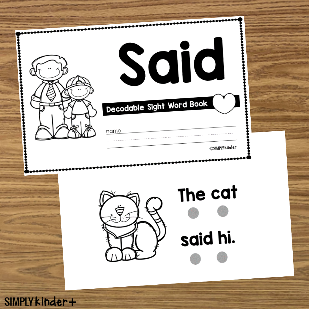 said-sight-word-book-activities-simply-kinder-plus