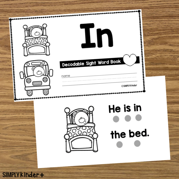 In - Sight Word Book Activities - Simply Kinder + Printable Membership