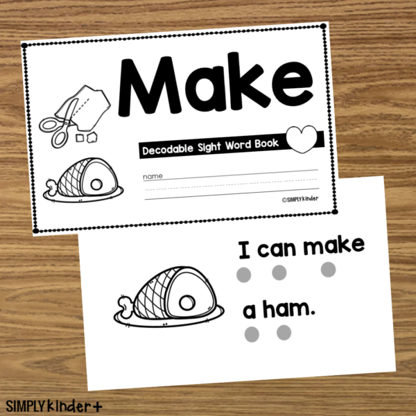 Make - Sight Word Book Activities - Simply Kinder + Printable Membership