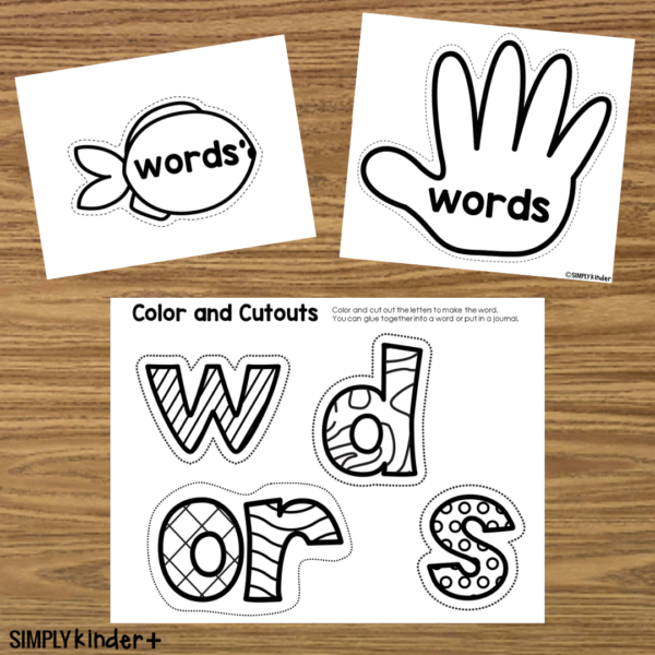 Words - Sight Word Craft Activities - Simply Kinder + Printable Membership