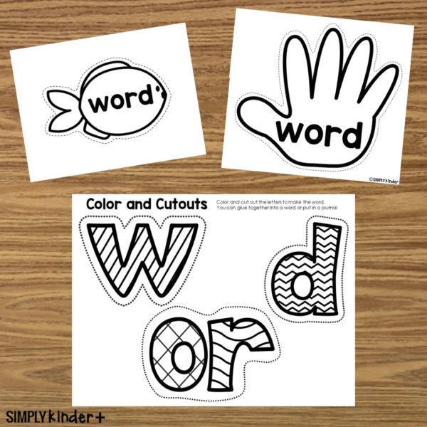 Word - Sight Word Craft Activities - Simply Kinder + Printable Membership