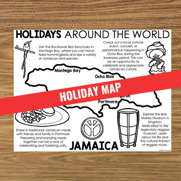 Jamaica Travel Map for the Holidays - Simply Kinder + Printable Membership