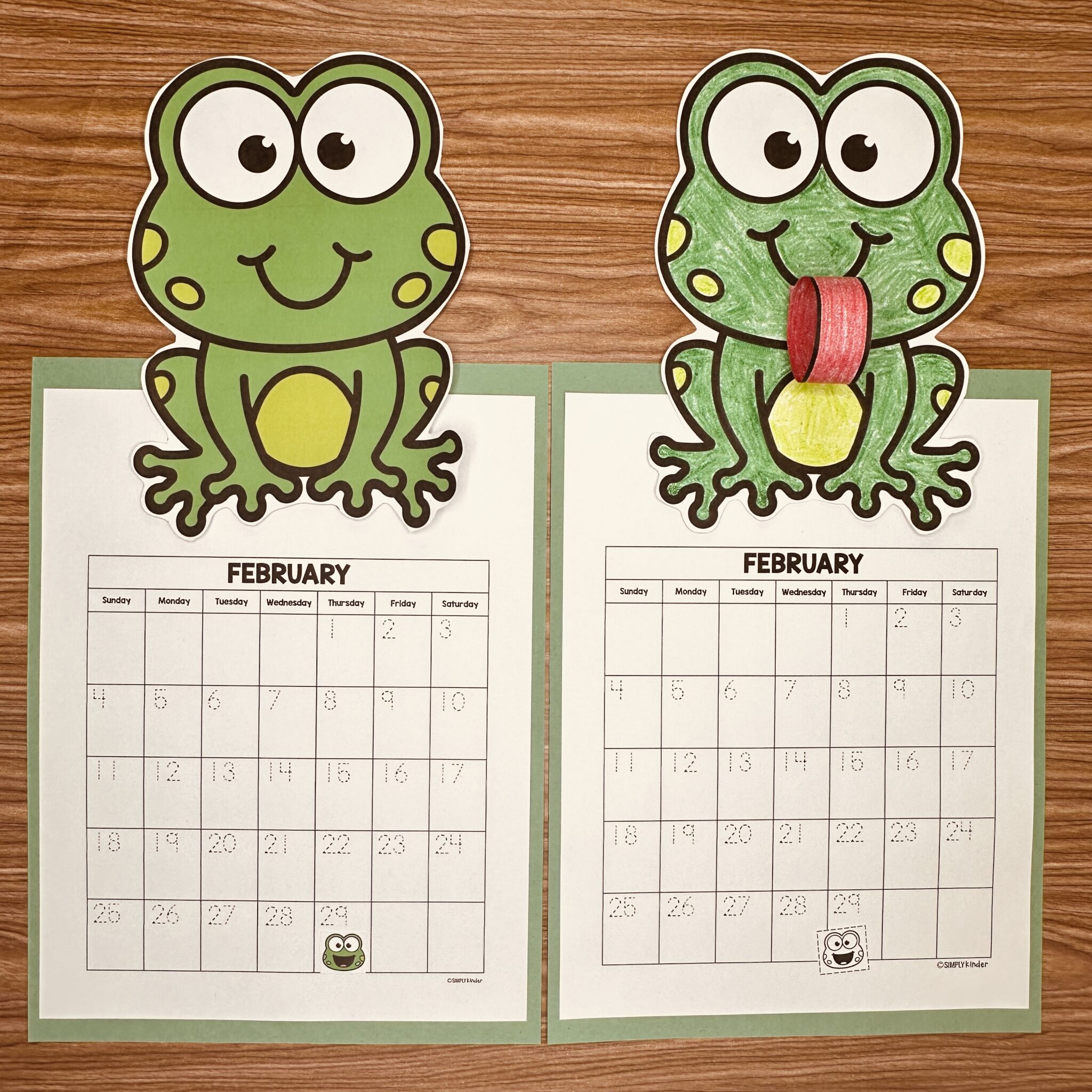 No Prep Calendar Craft, Leap Year, Leap Day Simply Kinder Plus