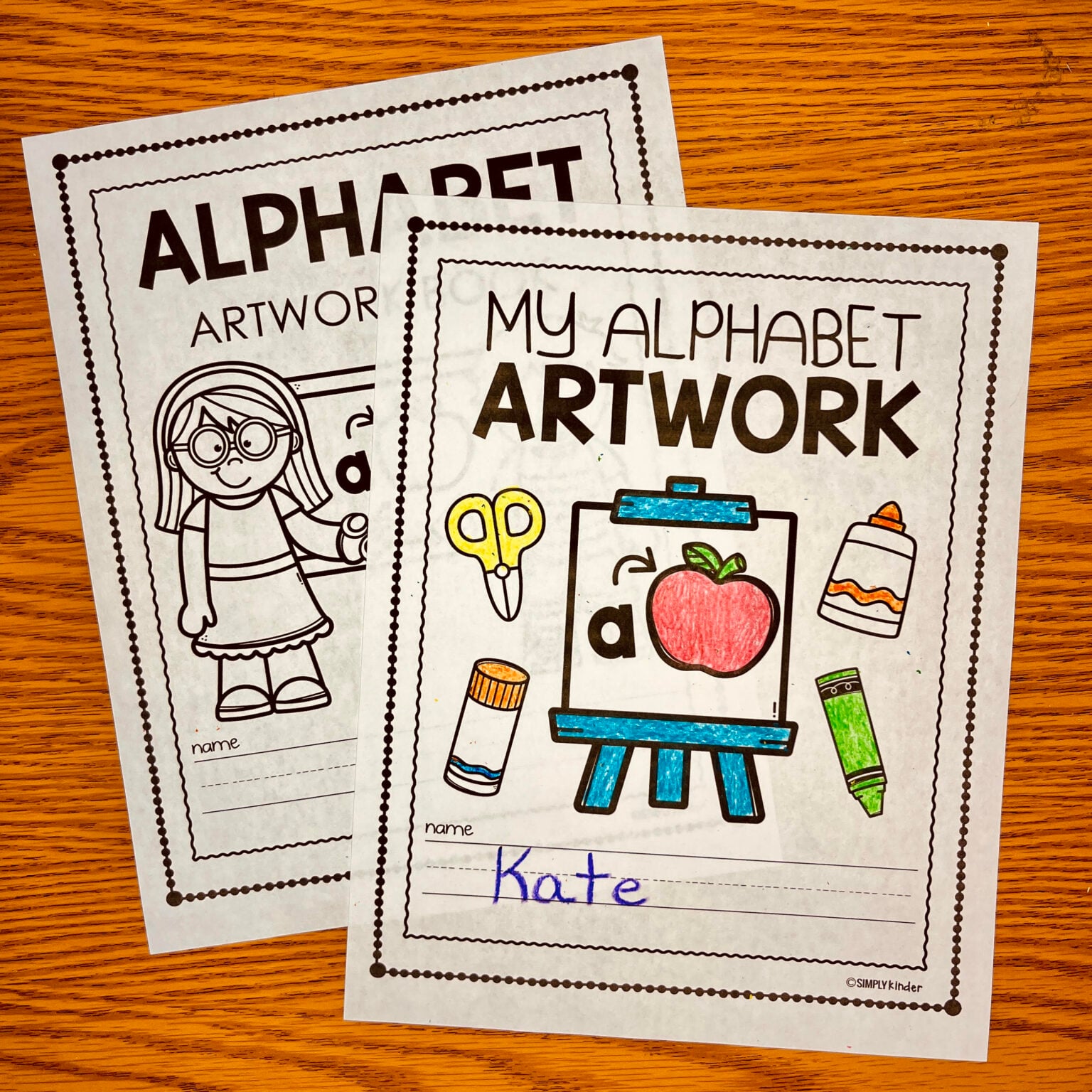 Alphabet Book Cover Page - Simply Kinder + Printable Membership