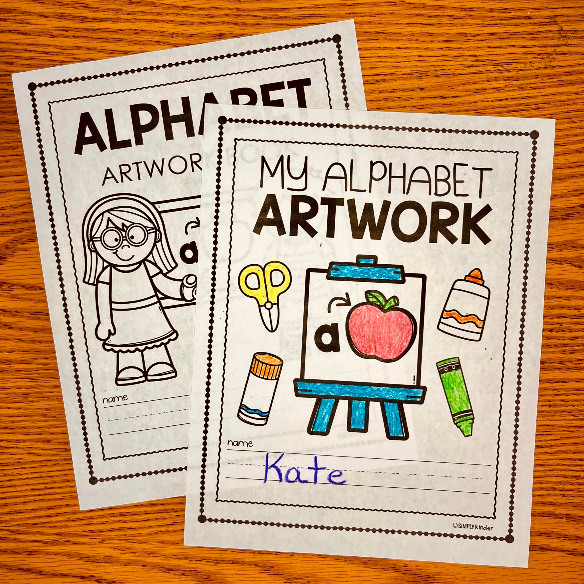 Alphabet Book Cover Page - Simply Kinder + Printable Membership