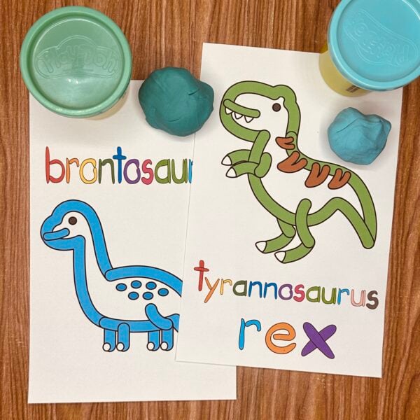 Dinosaur Day Playdough Center - Simply Kinder + Printable Membership