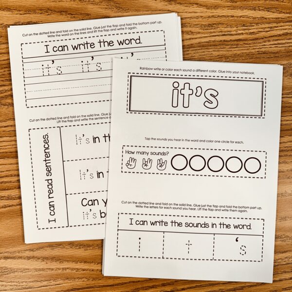 It's Sight Word Interactive Notebook - Fry, Dolch - Simply Kinder ...