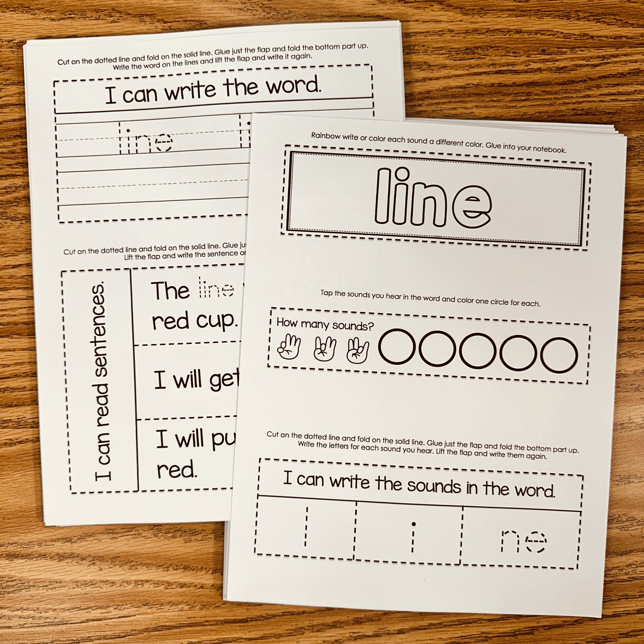 Line Sight Word Interactive Notebook - Fry - Simply Kinder + Printable ...