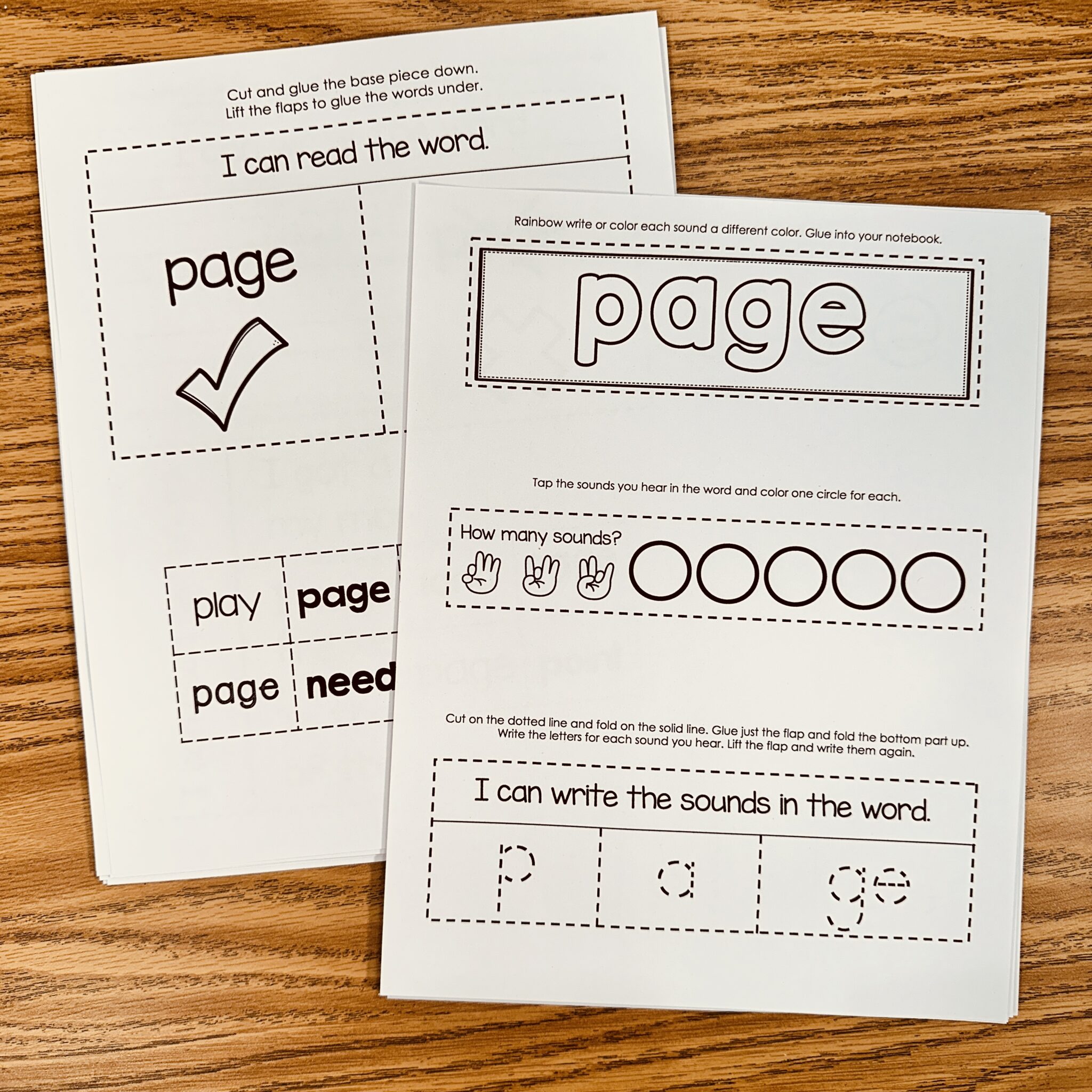 Page Sight Word Interactive Notebook - Fry - Simply Kinder + Printable ...
