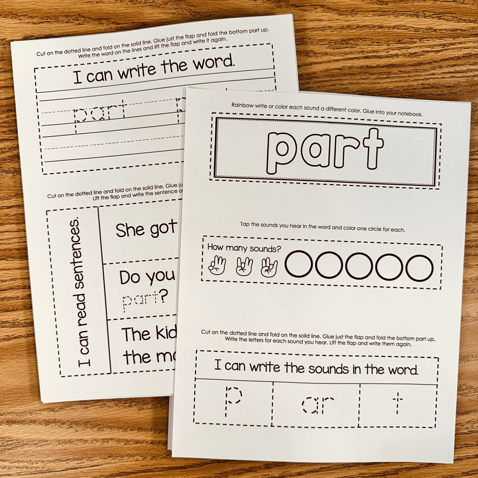 Part Sight Word Interactive Notebook - Fry - Simply Kinder + Printable ...
