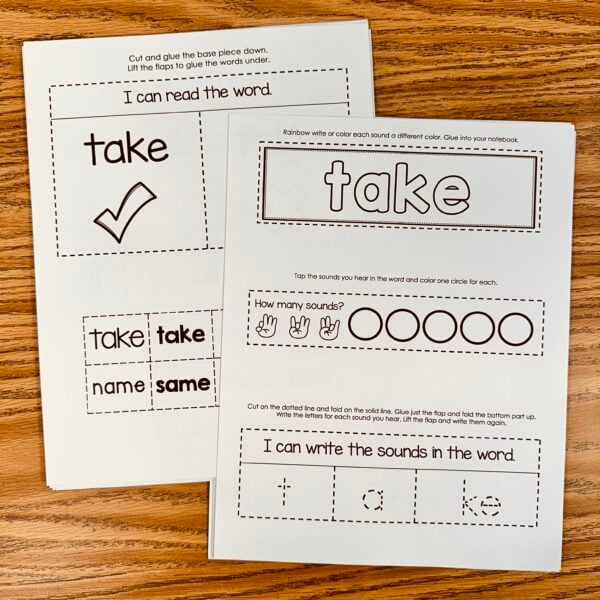 Take Sight Word Interactive Notebook - Fry - Simply Kinder + Printable ...