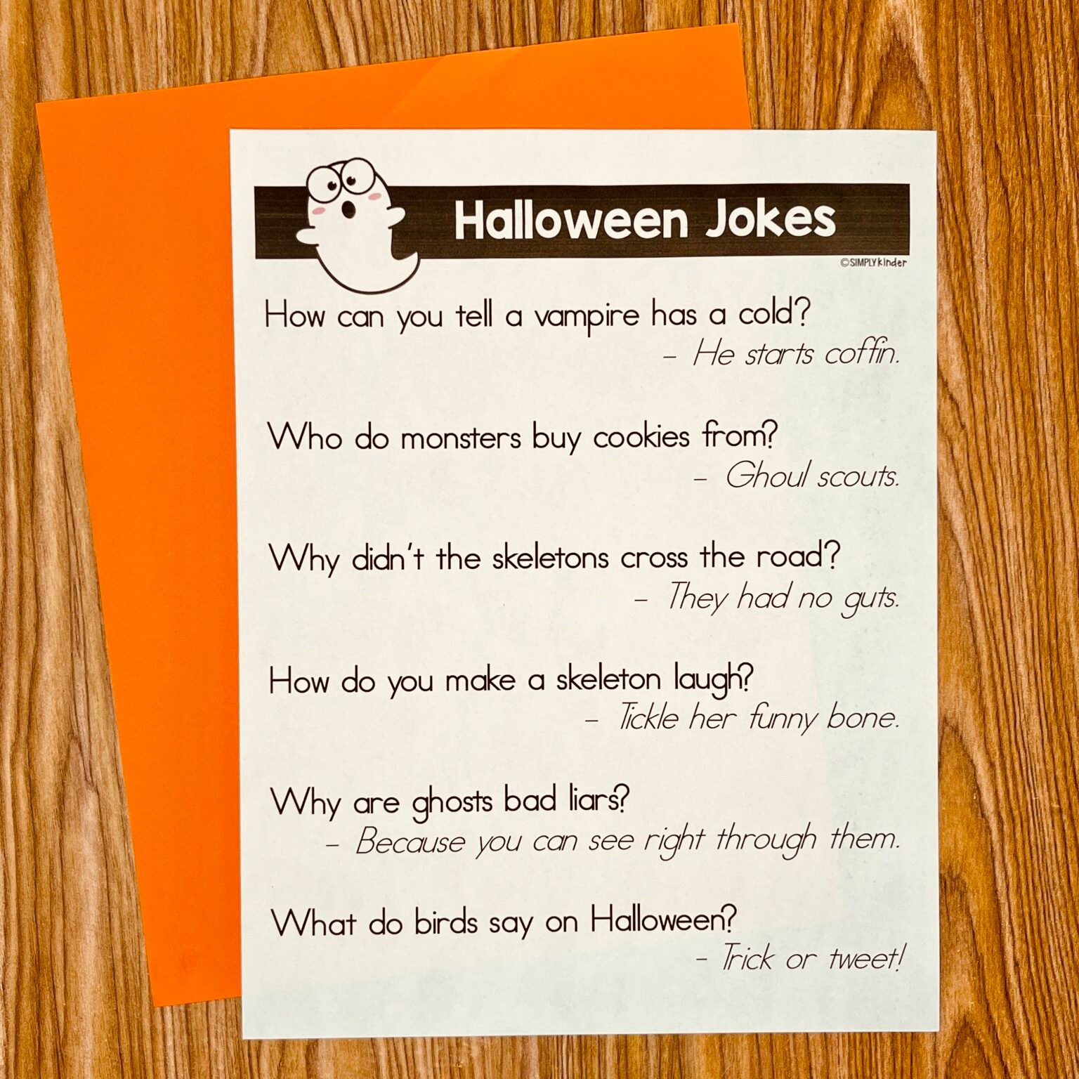 Free Halloween Jokes - Simply Kinder + Printable Membership