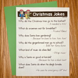 Free Christmas Jokes Printable Fun Christmas Activity Kid Friendly Jokes
