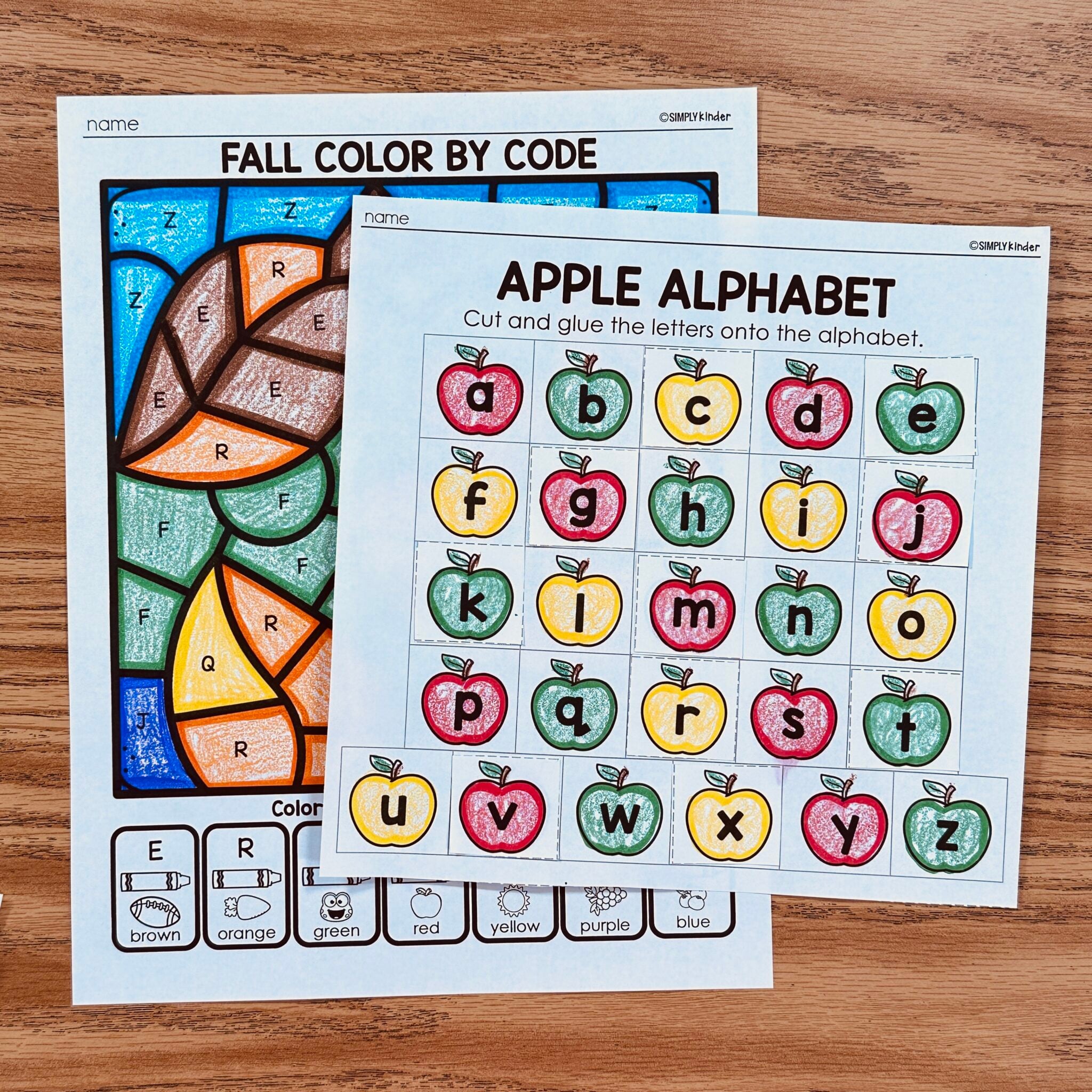 Fall Alphabet Printables - Simply Kinder + Printable Membership