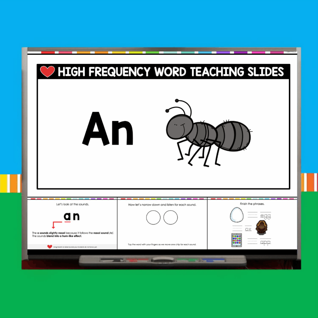 An Sight Word Teaching Slides - Simply Kinder + Printable Membership