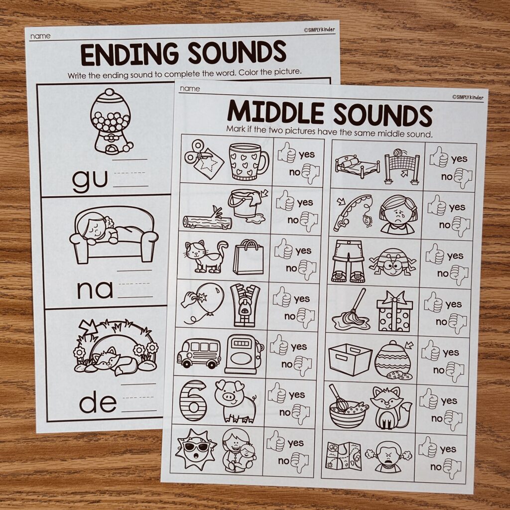 Homework Sounds Math Printable Sound Printables - Simply Kinder + Printable Membership
