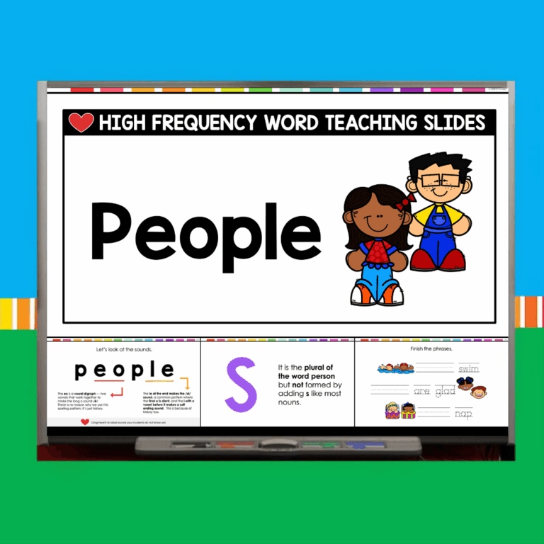 People Sight Word Teaching Slides - Simply Kinder + Printable Membership