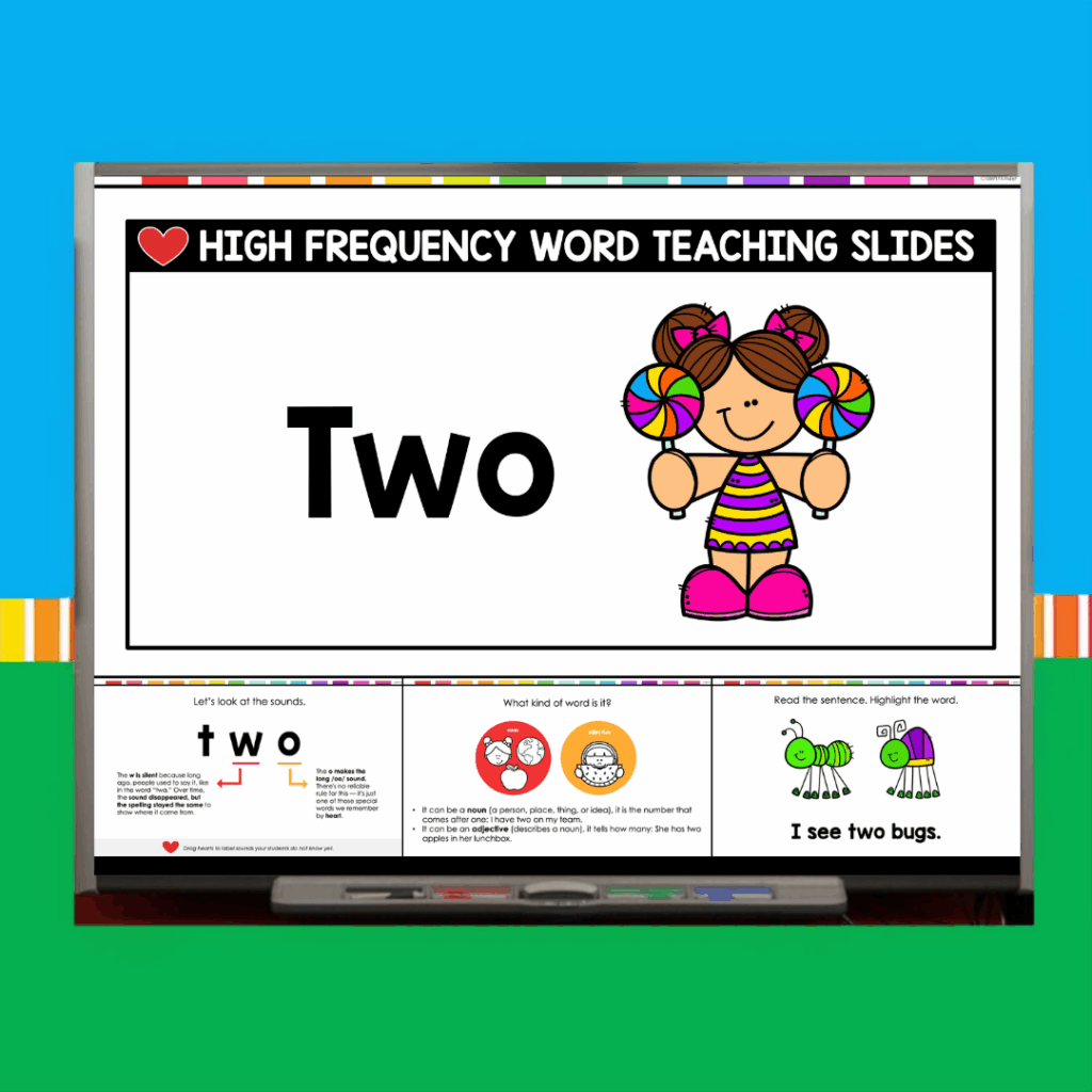 Two Sight Word Teaching Slides - Simply Kinder + Printable Membership
