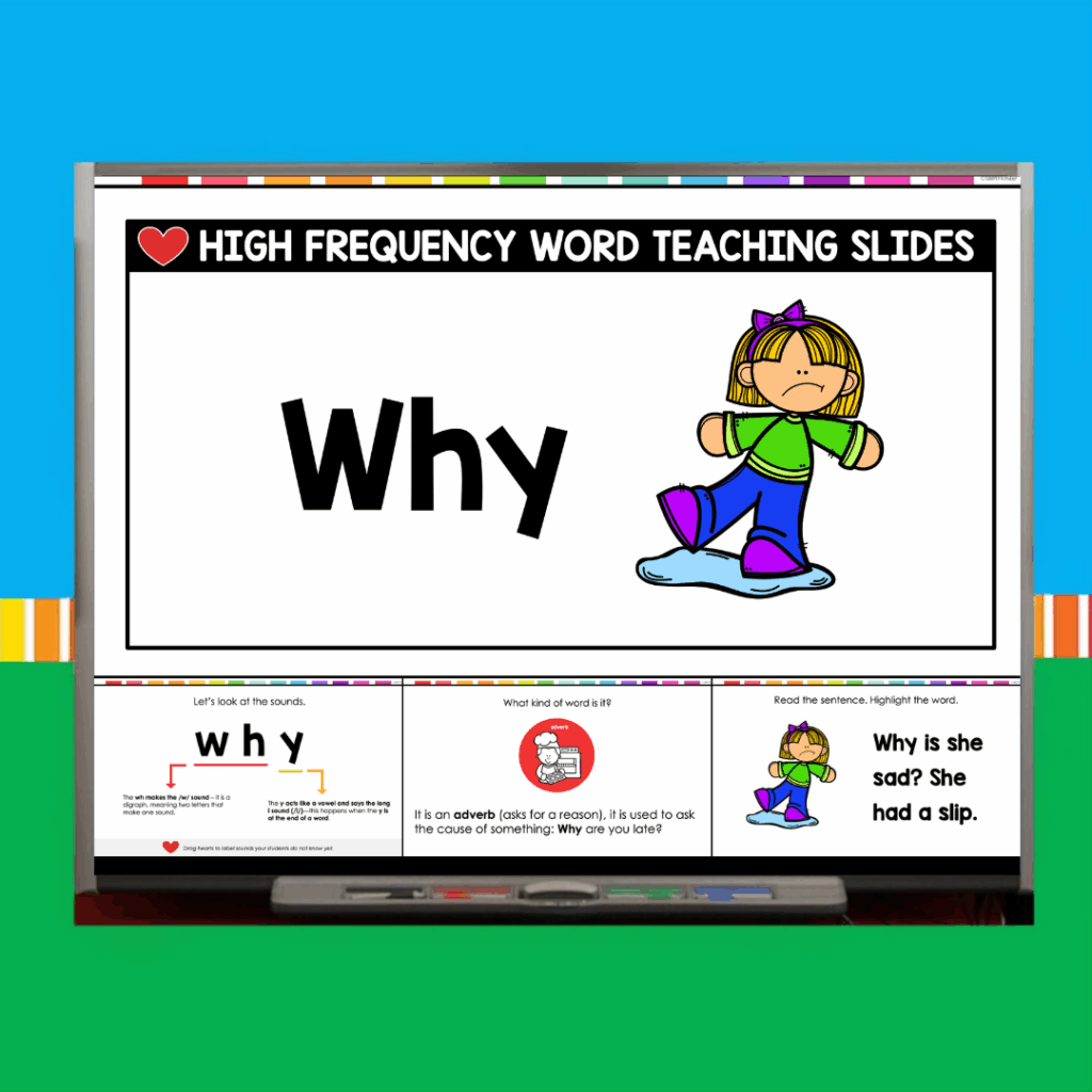 Why R Word Why Sight Word Teaching Slides - Simply Kinder + Printable Membership