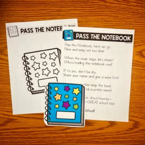 FREE Back to School pass the Notebook Poem & Cut-Out Activity