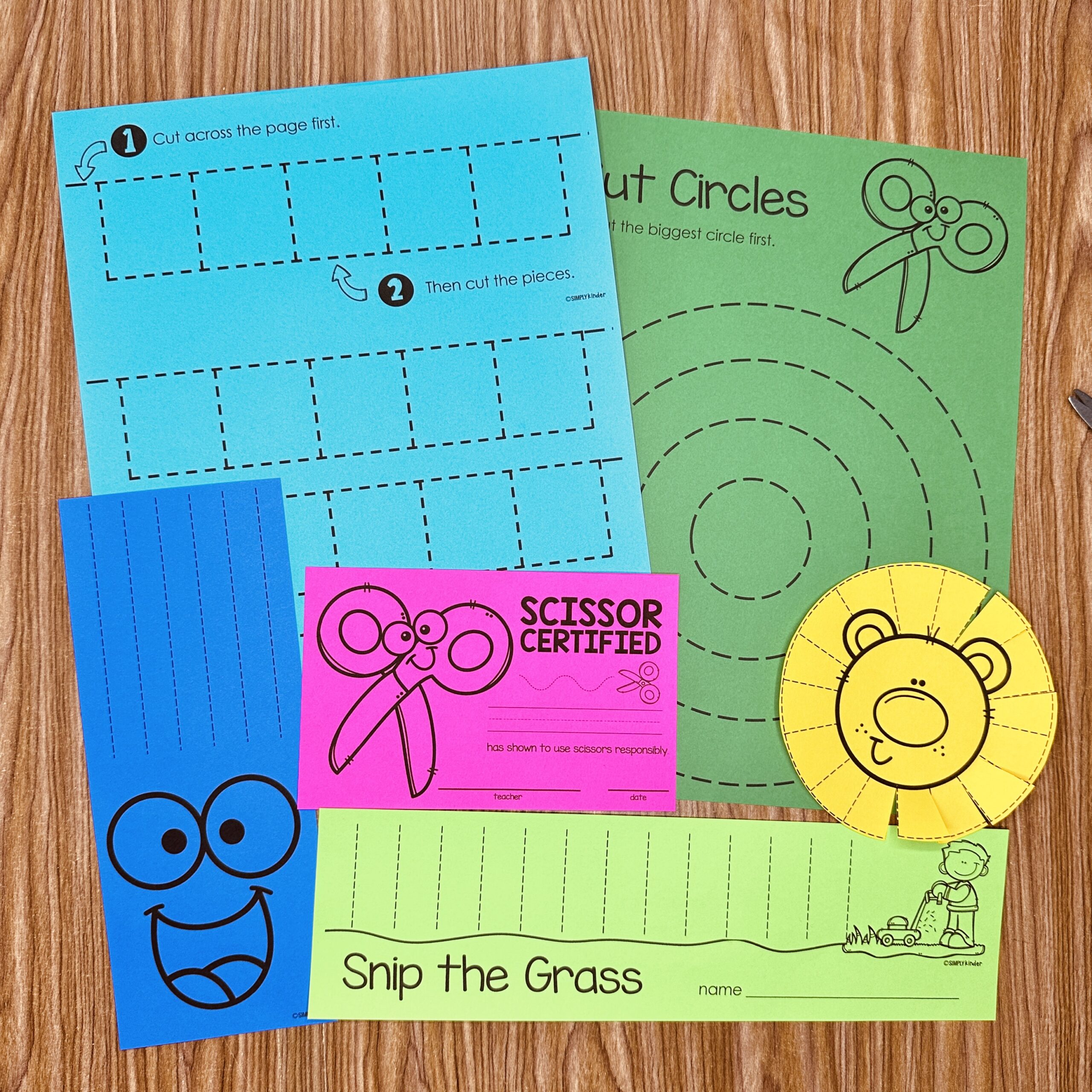 Cutting Fine Motor Practice resources from Simply Kinder+