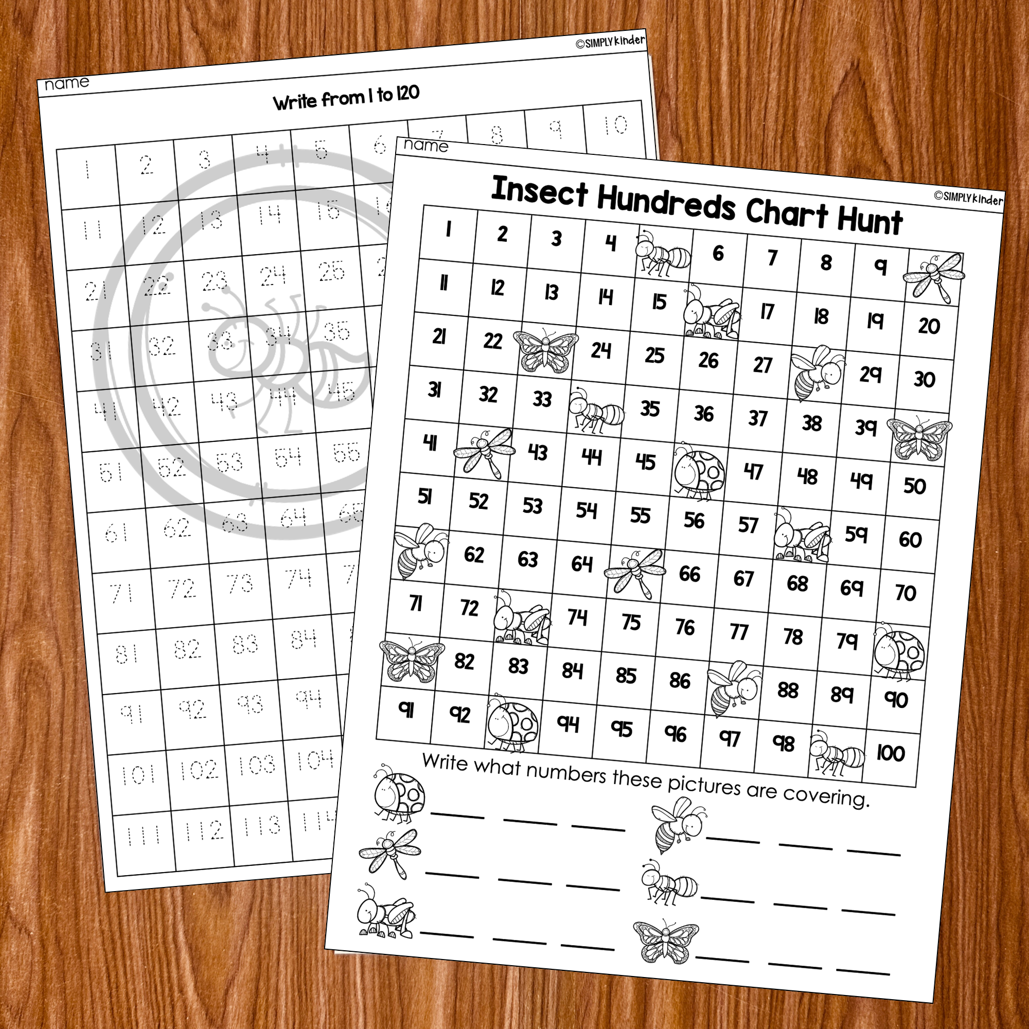 Insects Counting Printables to 100 - Simply Kinder + Printable Membership